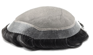 A mono base hair system, photographed off the head.
